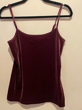 LOFT burgundy retro velvet fairygrunge goth Y2K tank top size medium